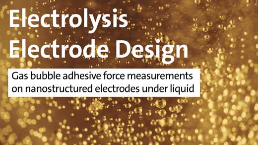 Electrolysis Electrode Design - Gas bubble adhesive force measurements on nanostructured electrodes under liquid